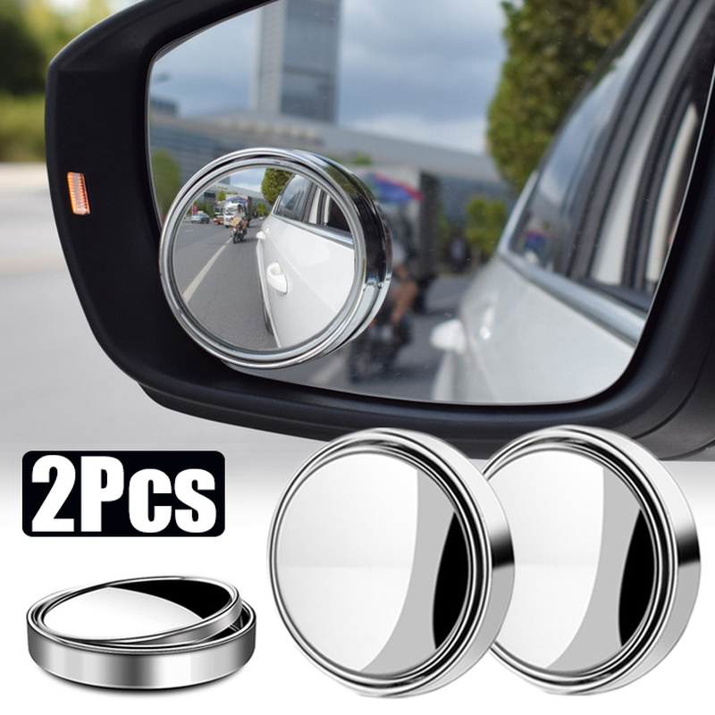 2Pcs 360 Degree Adjustable Blind Spot Mirror Car Auxiliary Rearview Convex Mirro