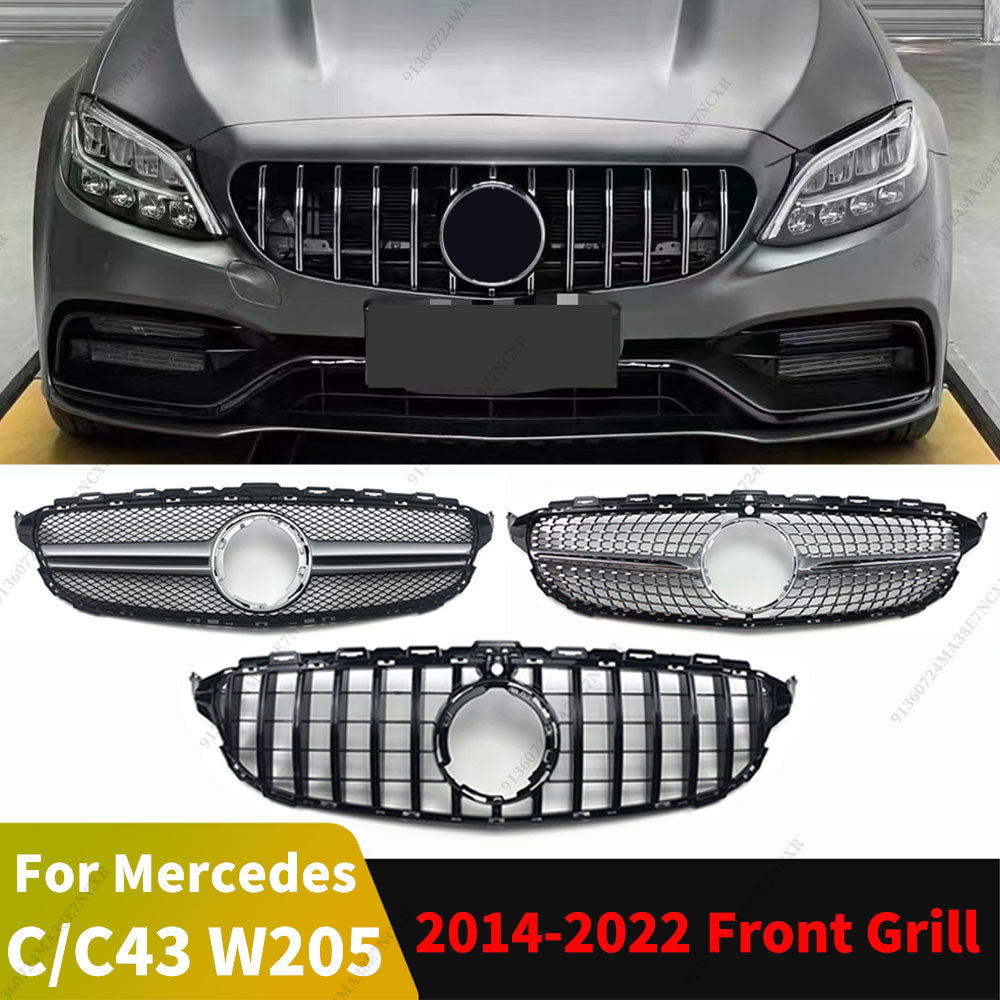 GTR GT Diamond AM Front Bumper Grille Racing Inlet Grill Mesh For Mercedes W205
