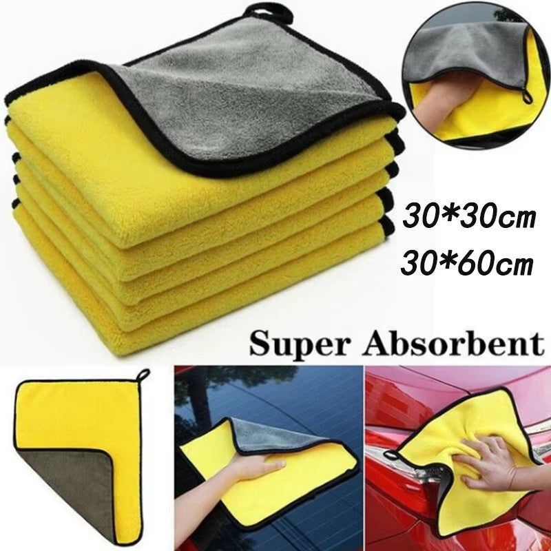 1/2/3/4pcs Microfiber Car Wash Towel Ultra-Soft Scratch-Free Car Cleaning Towel