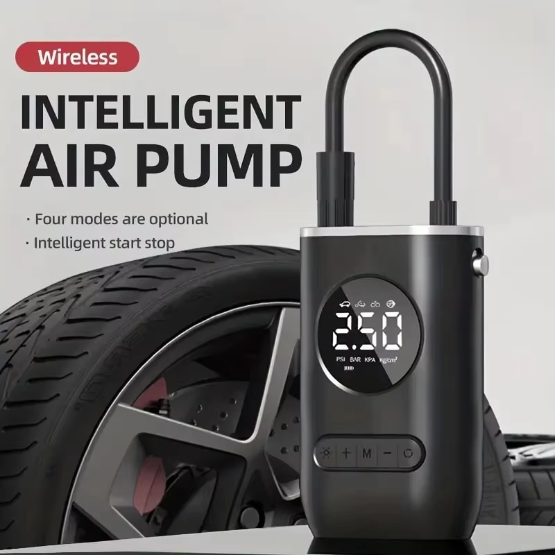 1 Set Car Air Pump Portable Mini Self Propelled Electric Tire Pump Handheld Wire