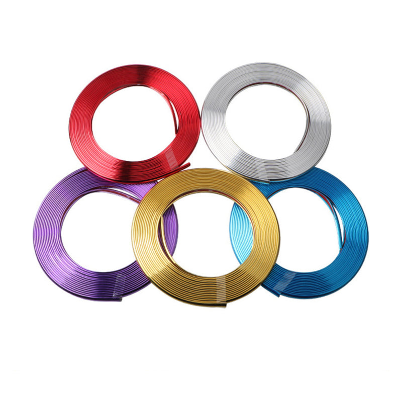 8M Car Styling Red Bumper Moulding Trim Strip Wheel Hub Protection Adhesive Gril