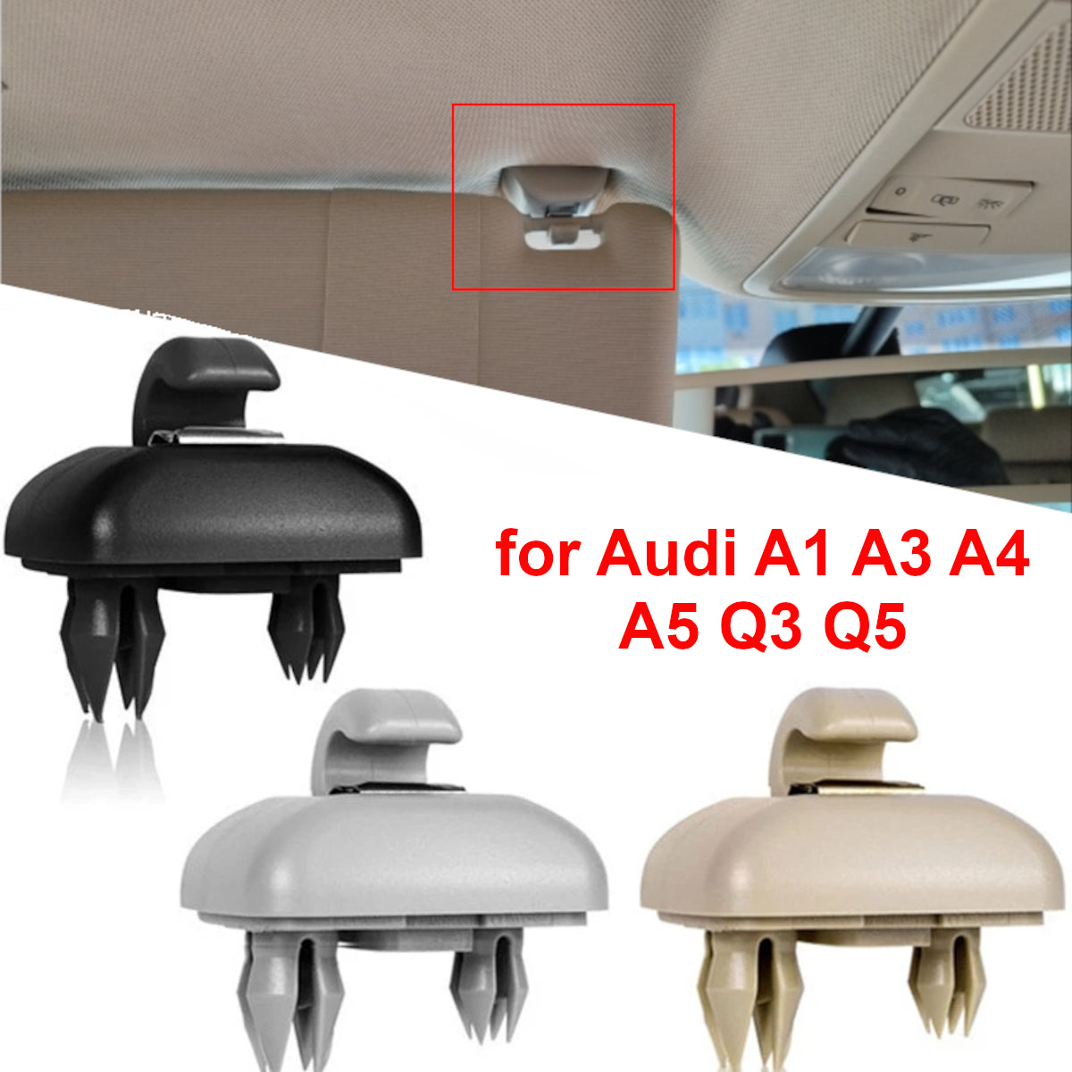 Interior Sun Visor Hook Clip Snap 8E0857562A 8U0857562 for Audi A1 A3 A4 A5 Q3 Q