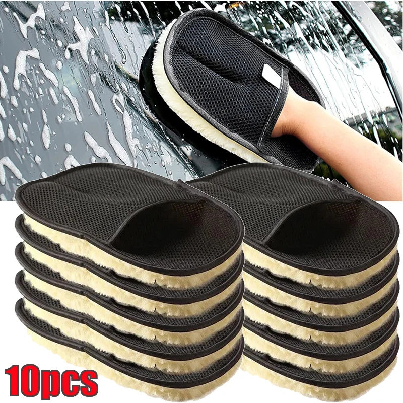 Microfiber Wool Soft Auto Car Washing Glove Cleaning Car Cleaning glove Motorcyc