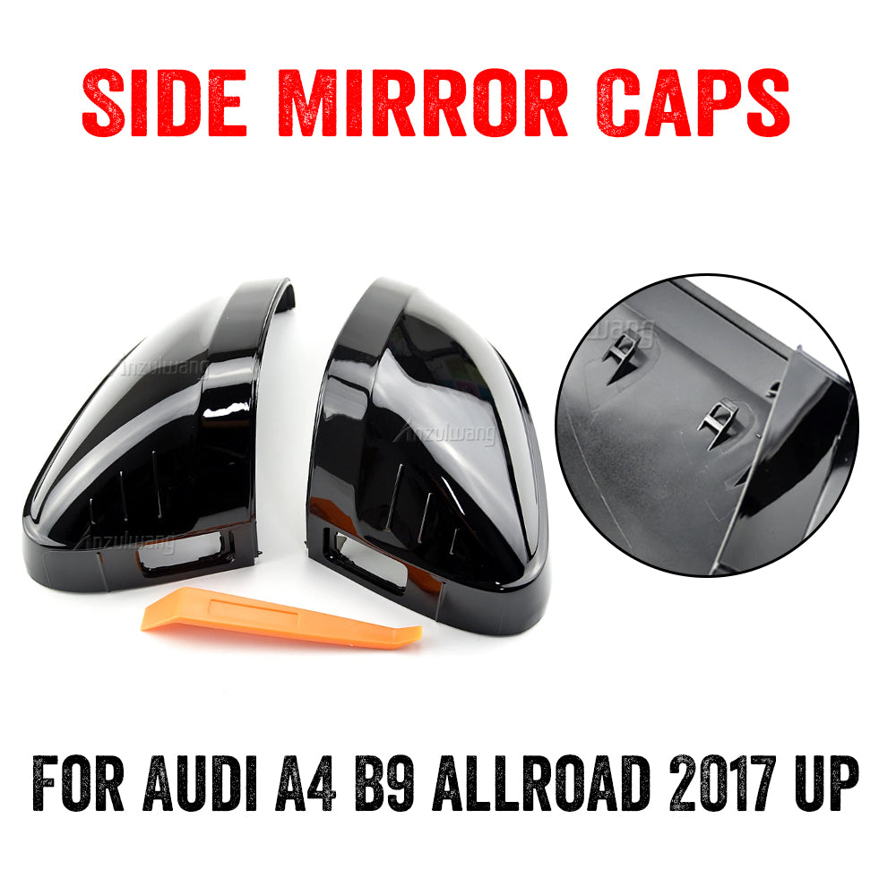 Carbon black and bright black Rearview Mirror Case Side Mirror Shell For Audi A4