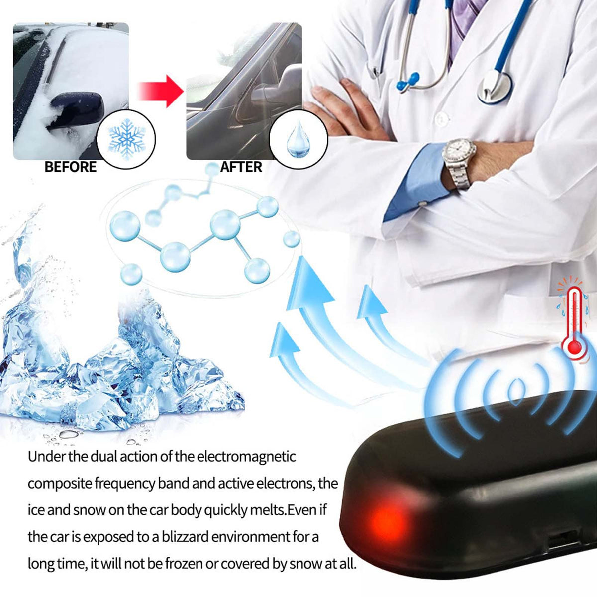 Electromagnetic Molecular Interference Antifreeze Snow Removal Instrument Automa