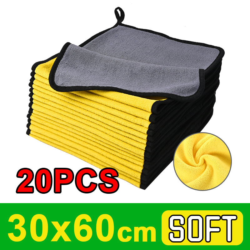 Dual Layer Car Wash Cleaning Microfiber Towel Kain Lap Kereta Dapur Microfibre C