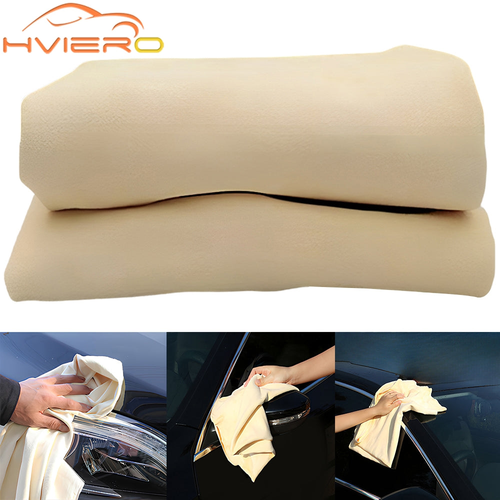 1Pcs Natural Chamois Free Shape Cleans Genuine Leather Cloth Car Auto Home Motor
