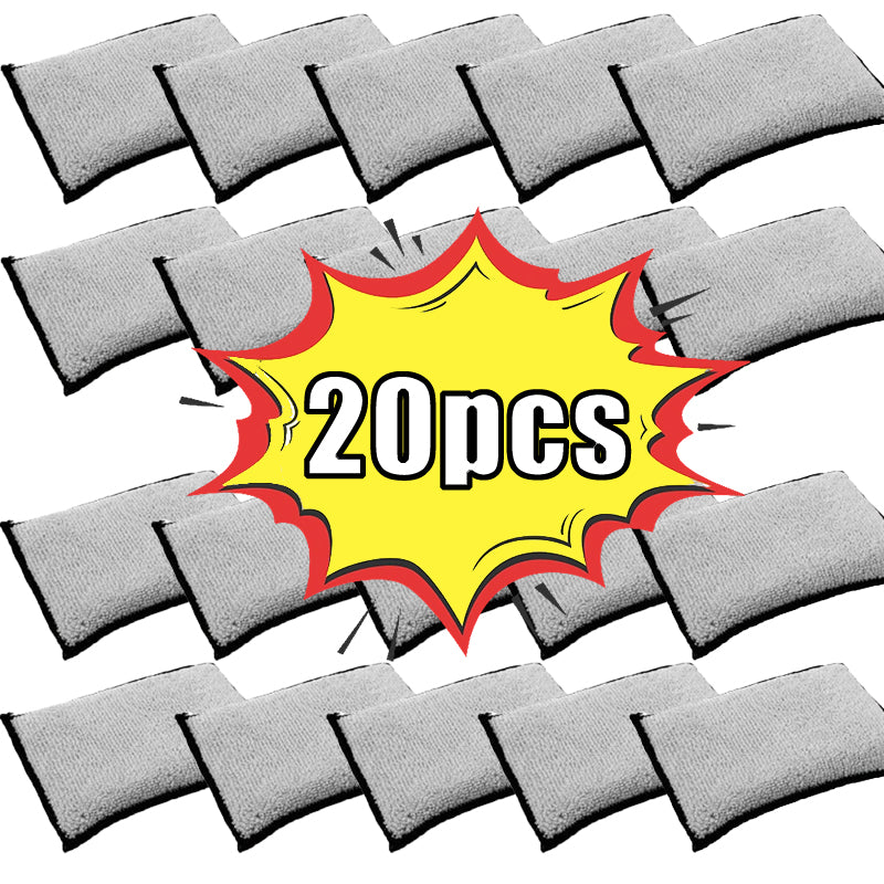 20pcs Wash Pad Soft Double Side Car Microfiber Scrubbing Sponge Car Interior Scr