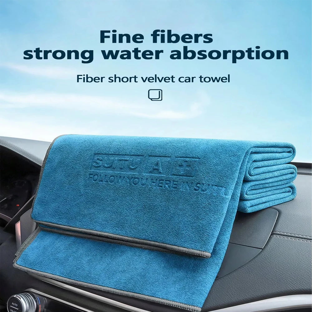 Thickened Water-Absorbent Coral Fleece Car Cleaning Towel, Double-Sided & Quick-