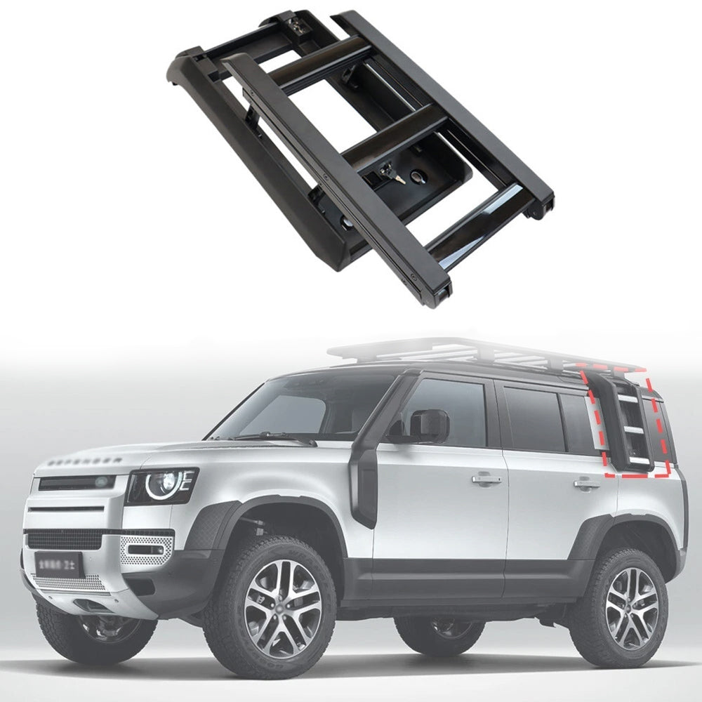 Black Silver Car Ladder Roof Racks & Boxes Foldable for Land Rover Defender 110