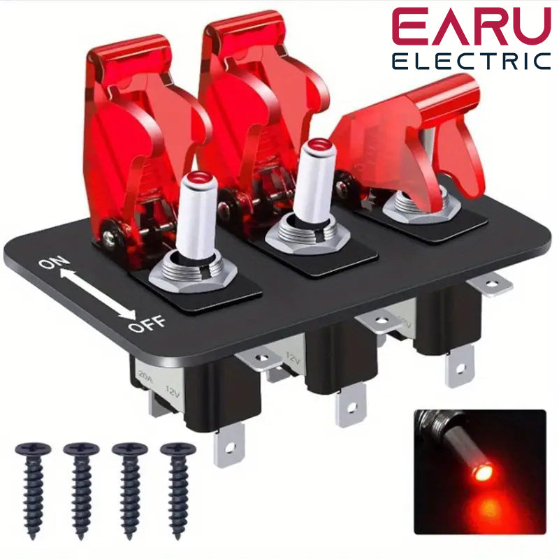 24V 12V Switch Panel Racing Car Starter Ignition Start Button Light Toggle Rocke