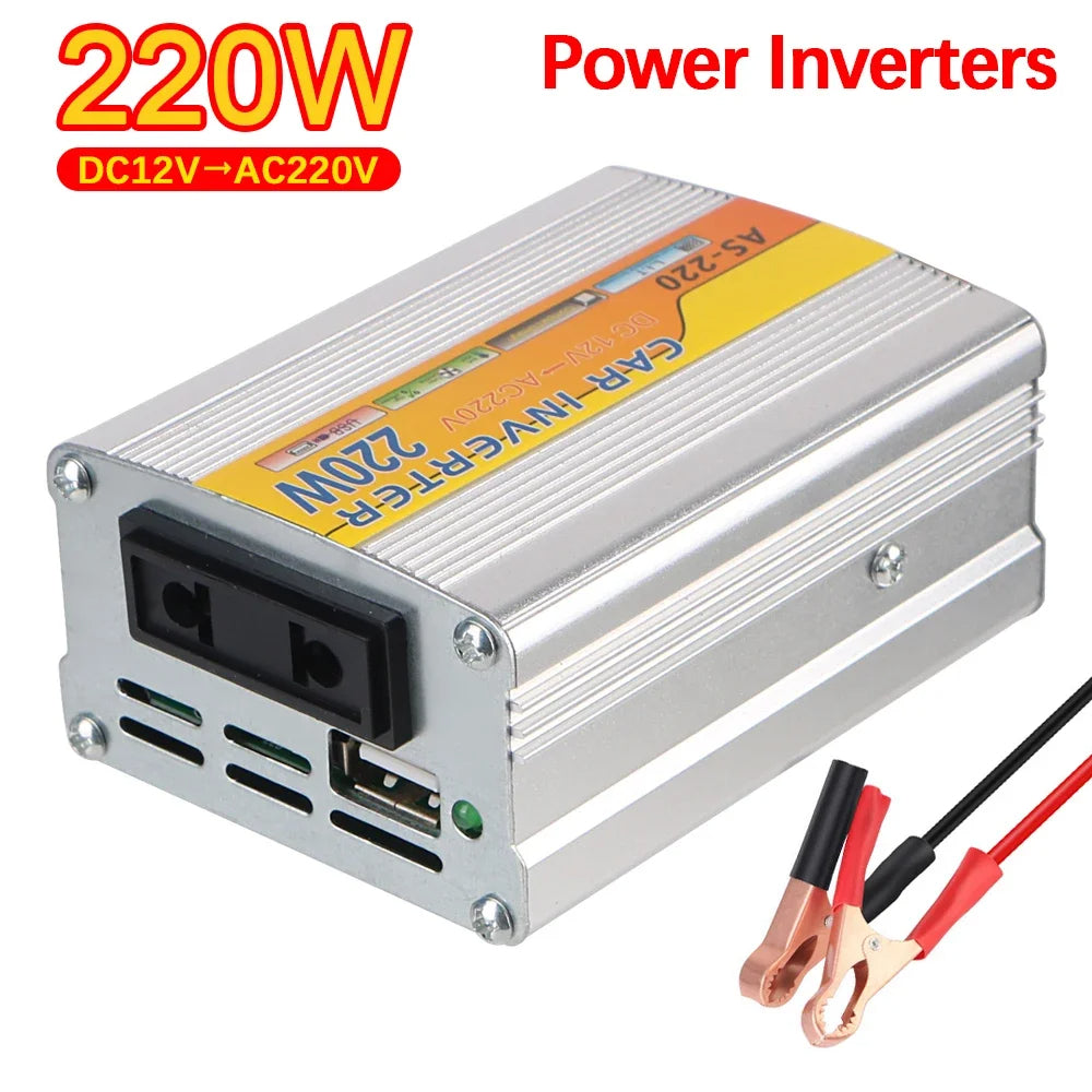 220W Power Inverter Car Mounted Power Inverter USB Voltage Transformer Portable