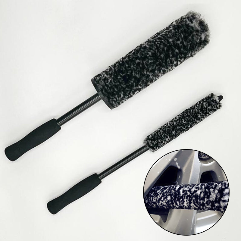 Microfiber Wheels Brush Non-Slip Handle Easy Cleaning Car Fiber Brush Wheel Clea