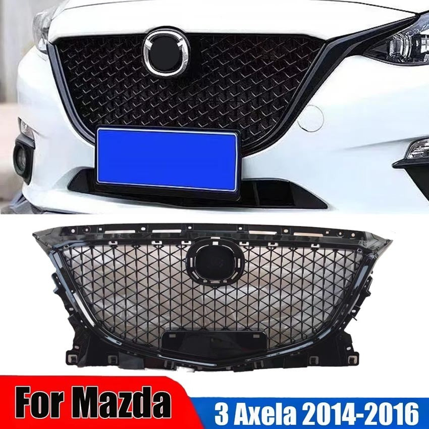 Car Upper Bumper Intake Hood Radiator Mesh Grid For Mazda 3 Axela 2014-2016 Refi