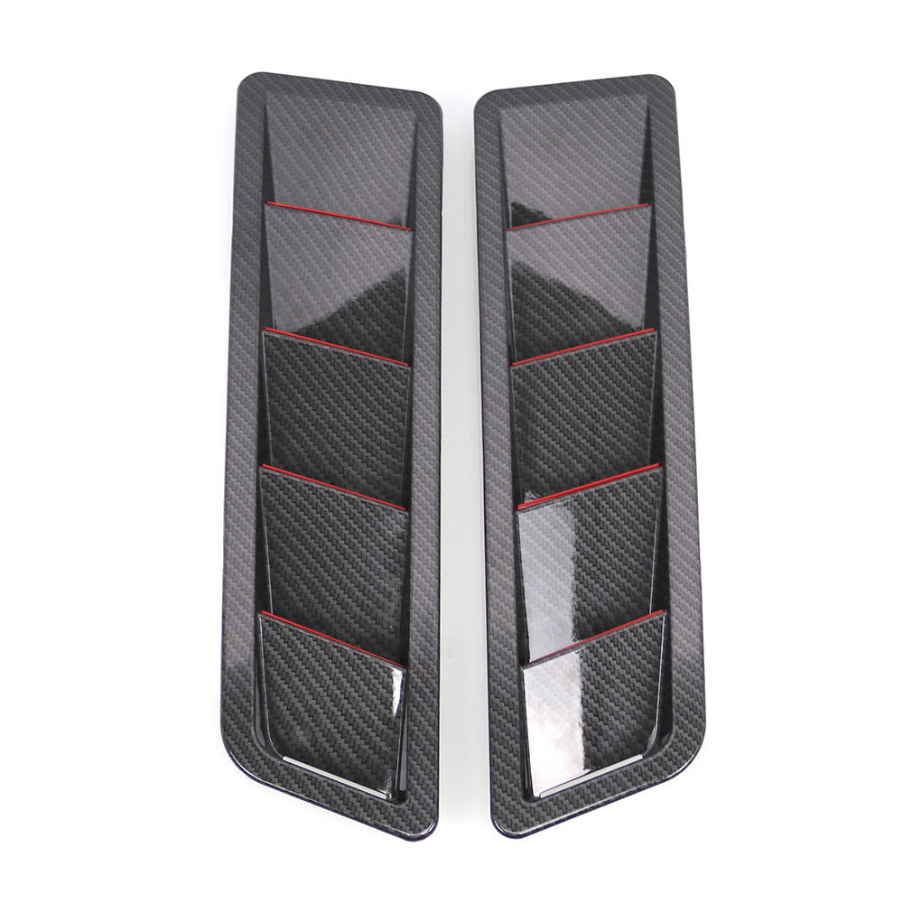 Universal Carbon Fiber Car Air Flow Intake Hood Scoop Bonnet Vent Cover Sticker