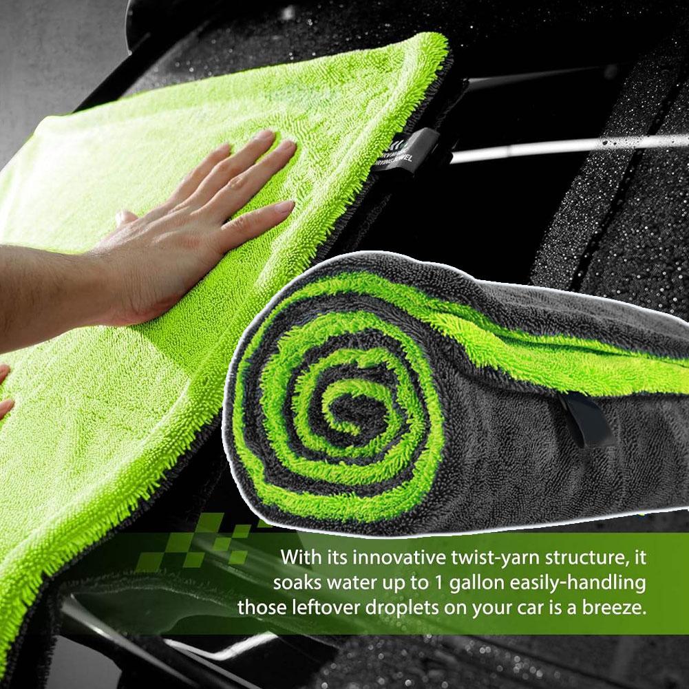 1400GSM Full-Size SUV Truck Drying Towel Double-Sided Microfiber Twisted Yarn Te