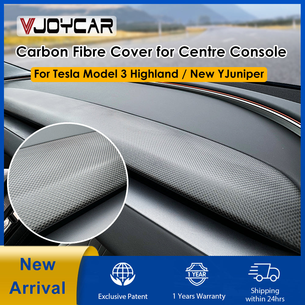 Real Carbon Fiber Dash Panel for New Model 3 2024+ New Model Y Juniper 2025+ Mod