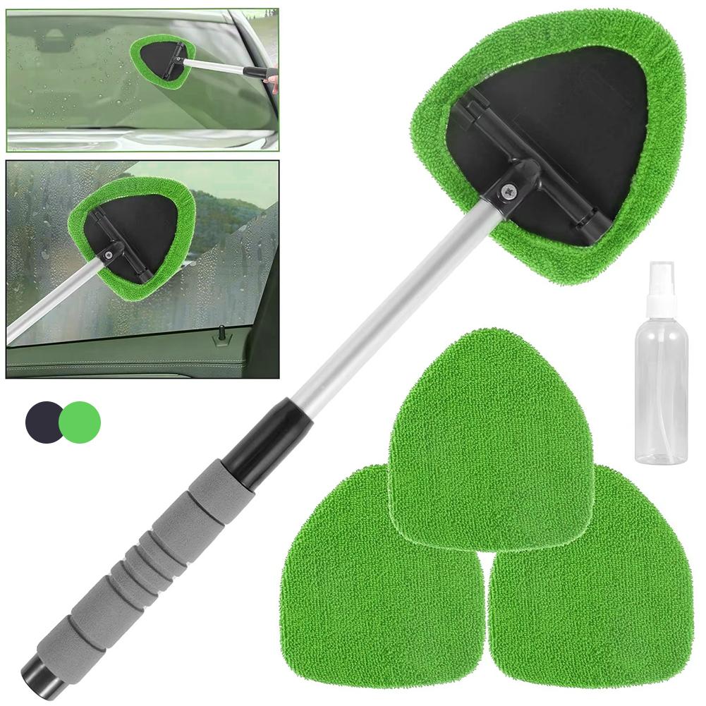 Car Windshield Cleaning Brush Set Microfiber Window Glass Cleaner With 3 Microfi