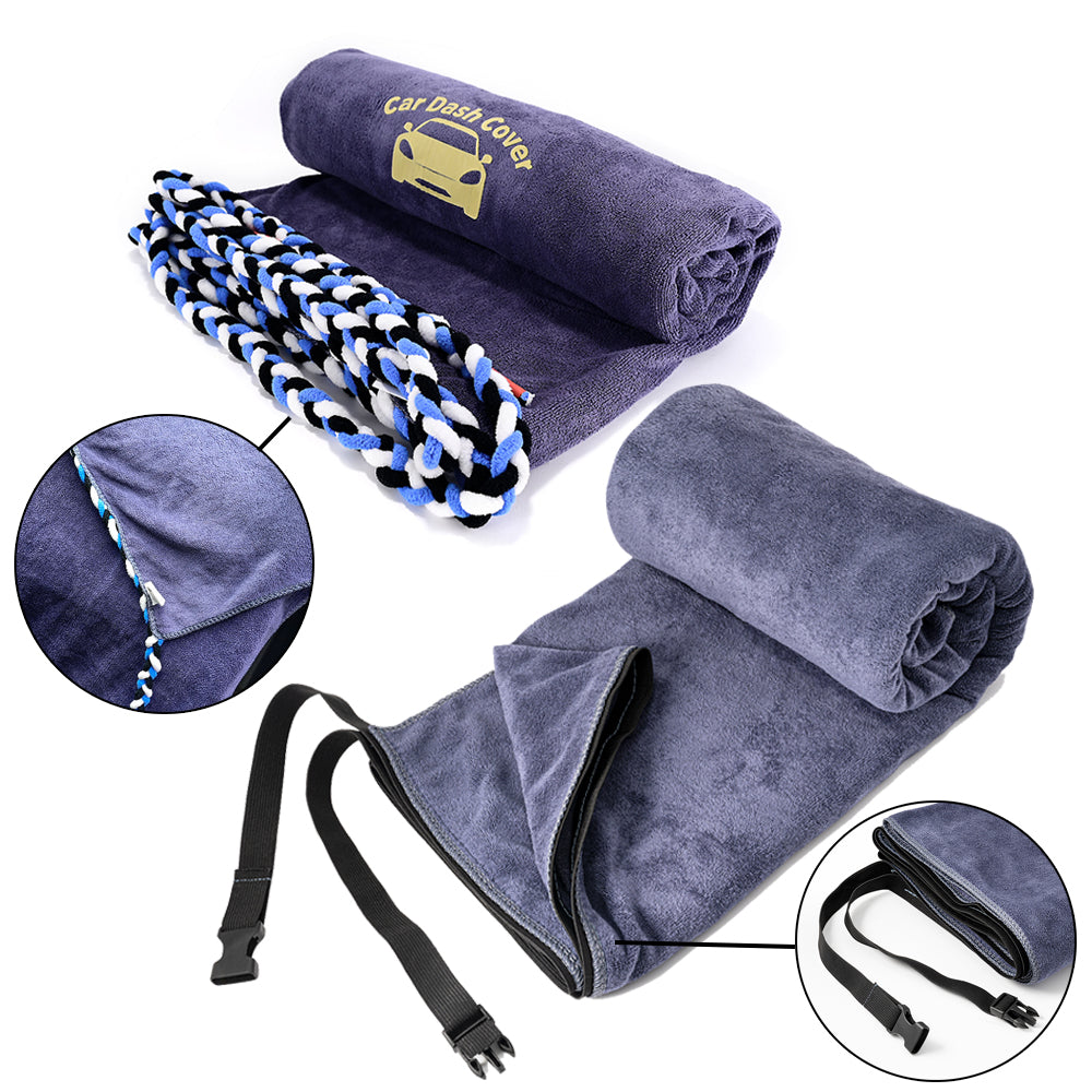 FOSHIO Wrap Car Accessories Soft Microfiber Towel Water Absorbed Cloth Side Door