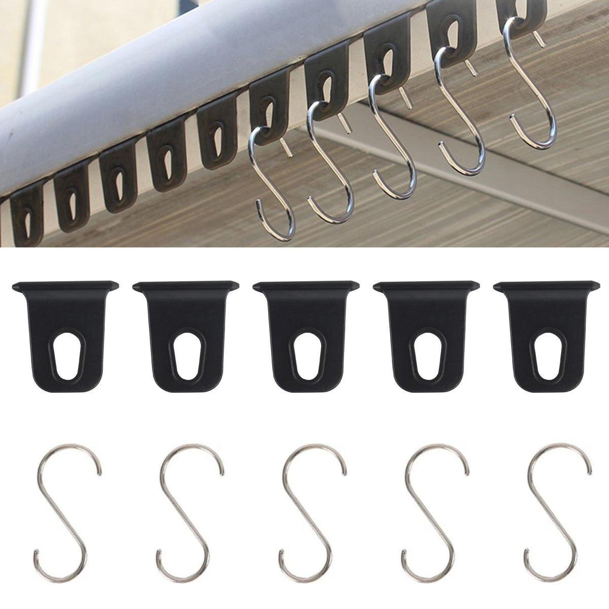 RV Awning Hooks Hanging Clothes Party Light Holder RV Motorhome S Shaped Campers