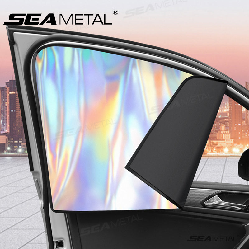 SEAMETAL 2Pcs Car Side Window Curtain Sun Shade Magnetic Car Sunshade Summer Sun