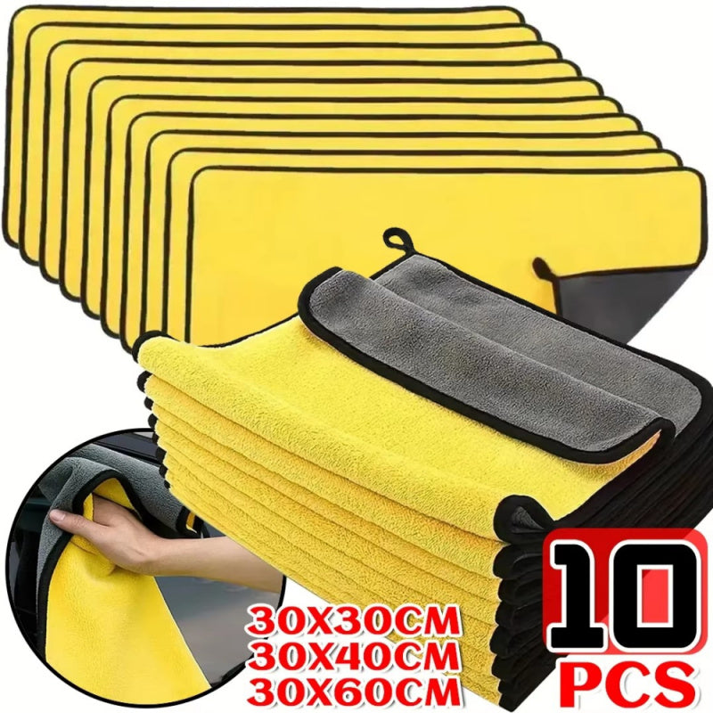 1/5/8/10PCS Microfiber Cleaning Towel Thicken Soft Drying Cloth Car Body Washing