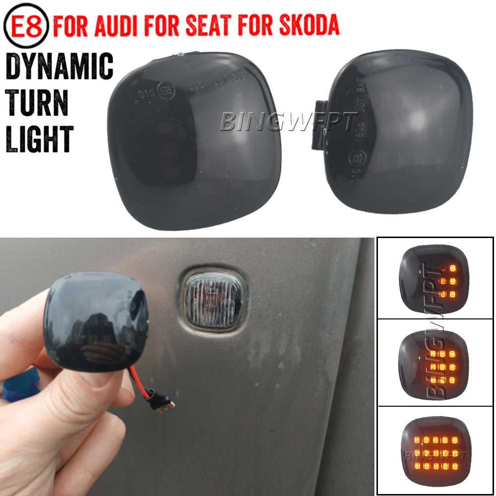 1 Pair LED Dynamic Side Marker Light Sequential Turn Signal Lamp For Skoda Fabia