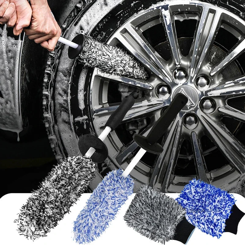 Car Wash Microfiber Wheels Brush Non-Slip Ultra Soft Car Cleaning Gloves Mitt Ca