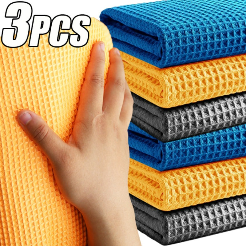 Car Wash Towel Glass Cleaning Water Drying Microfiber Window Clean Wipe Auto Det