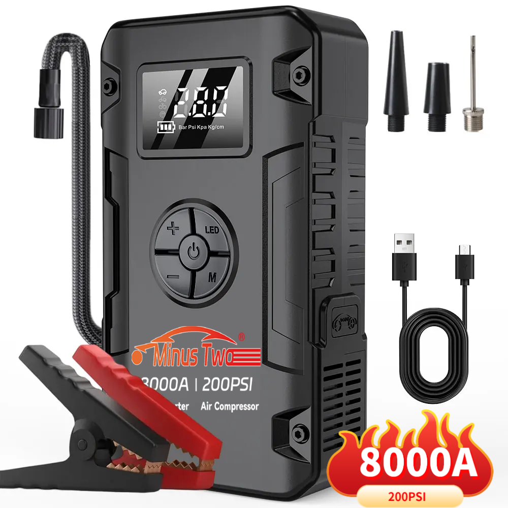 8000A Peak Wireless Car Jump Starter - Portable Emergency Battery Booster&Car Po