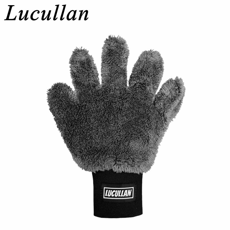Lucullan Double Side Microfiber 5 Finger Mitt Super Soft Scratch Free Flexibilit
