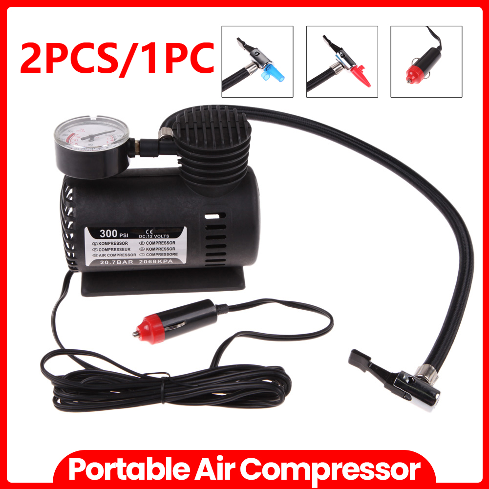 12V Portable Air Compressor with Pressure Gauge Smart Tire Pump Car Electric Tir