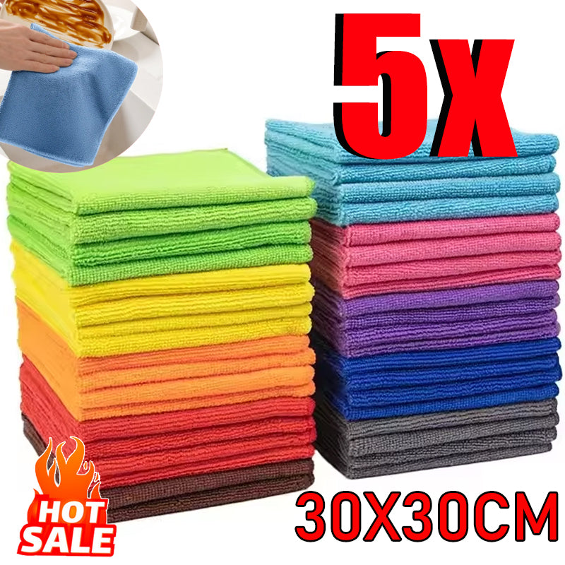 5 Pcs Colourful Car & Household Cleaning Wipes Highly Absorbent Multi-purpose Mi