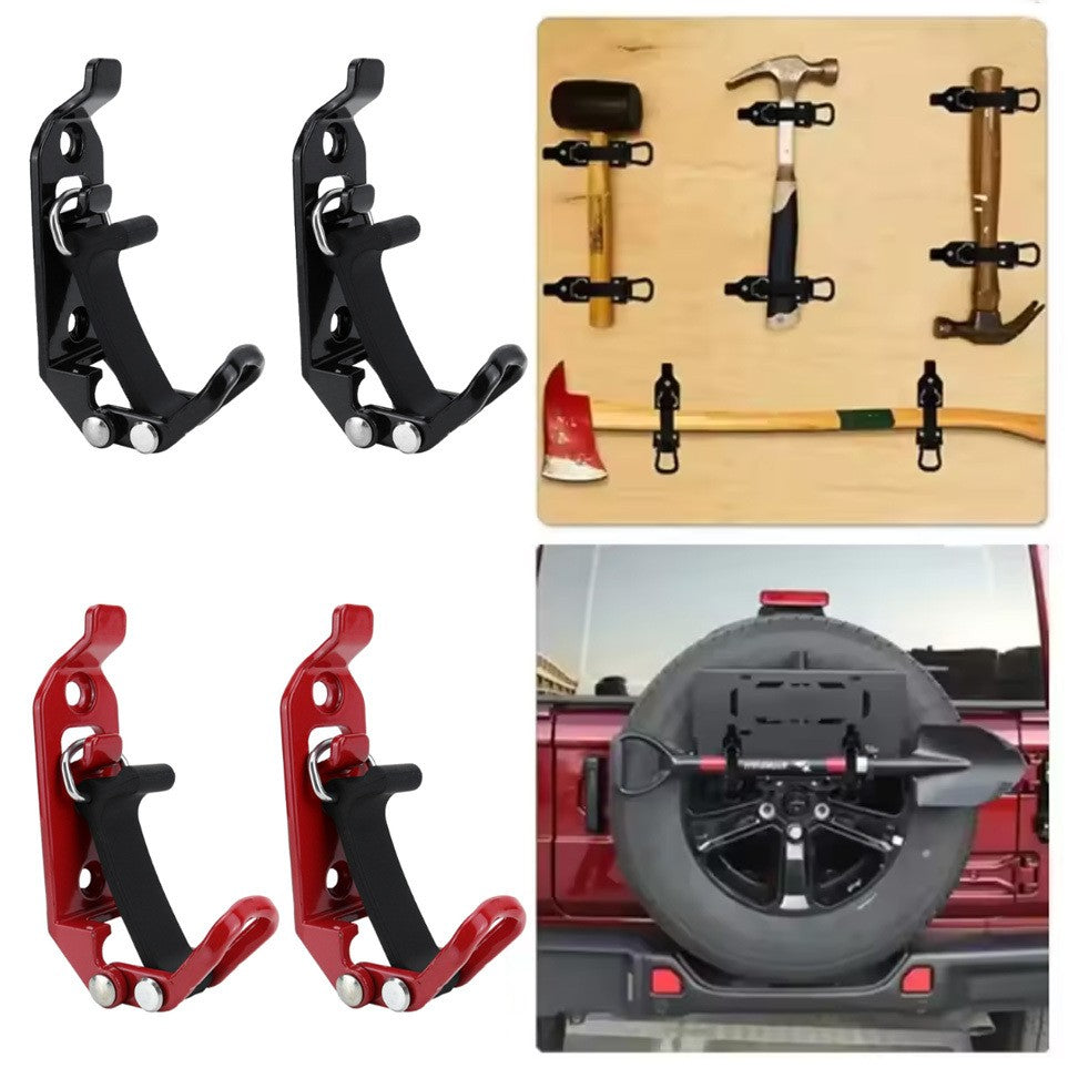 4PCS Roof Rack Shovel Mount - Metal Rubber Quick Release Clamps Bracket, Car Ext