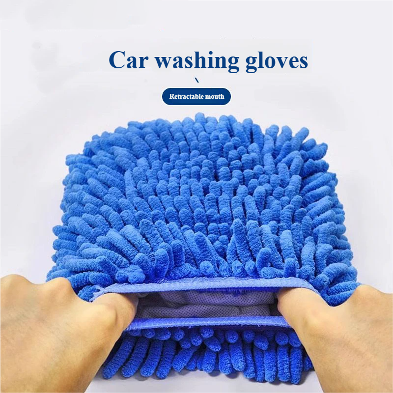 Microfiber Car Wash Mitt Double Sided Chenille Auto Gloves Ultra Absorbent Wash