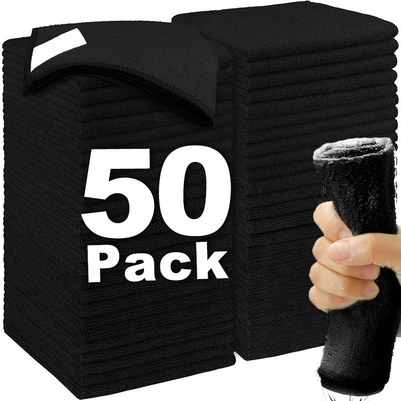 1/50pcs Thicken Microfiber Car Cleaning Towels Soft Quick Drying Windows Mirrors