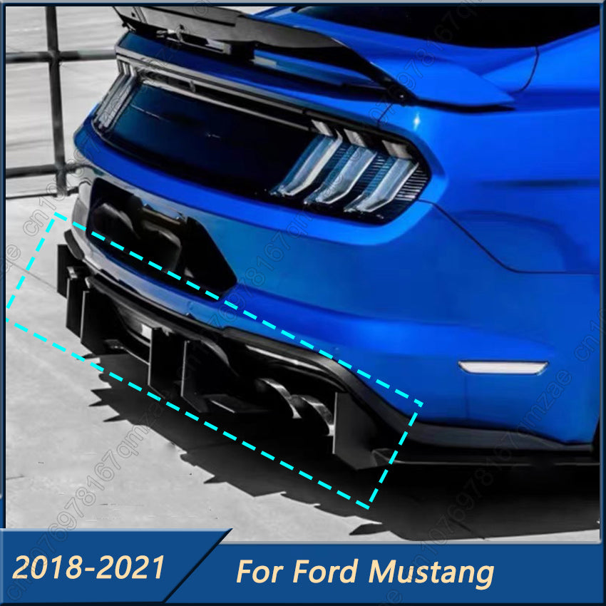 Car Rear Bumper Diffuser Fit For Ford Mustang 2018 2019 2020 2021 Body Kit Black