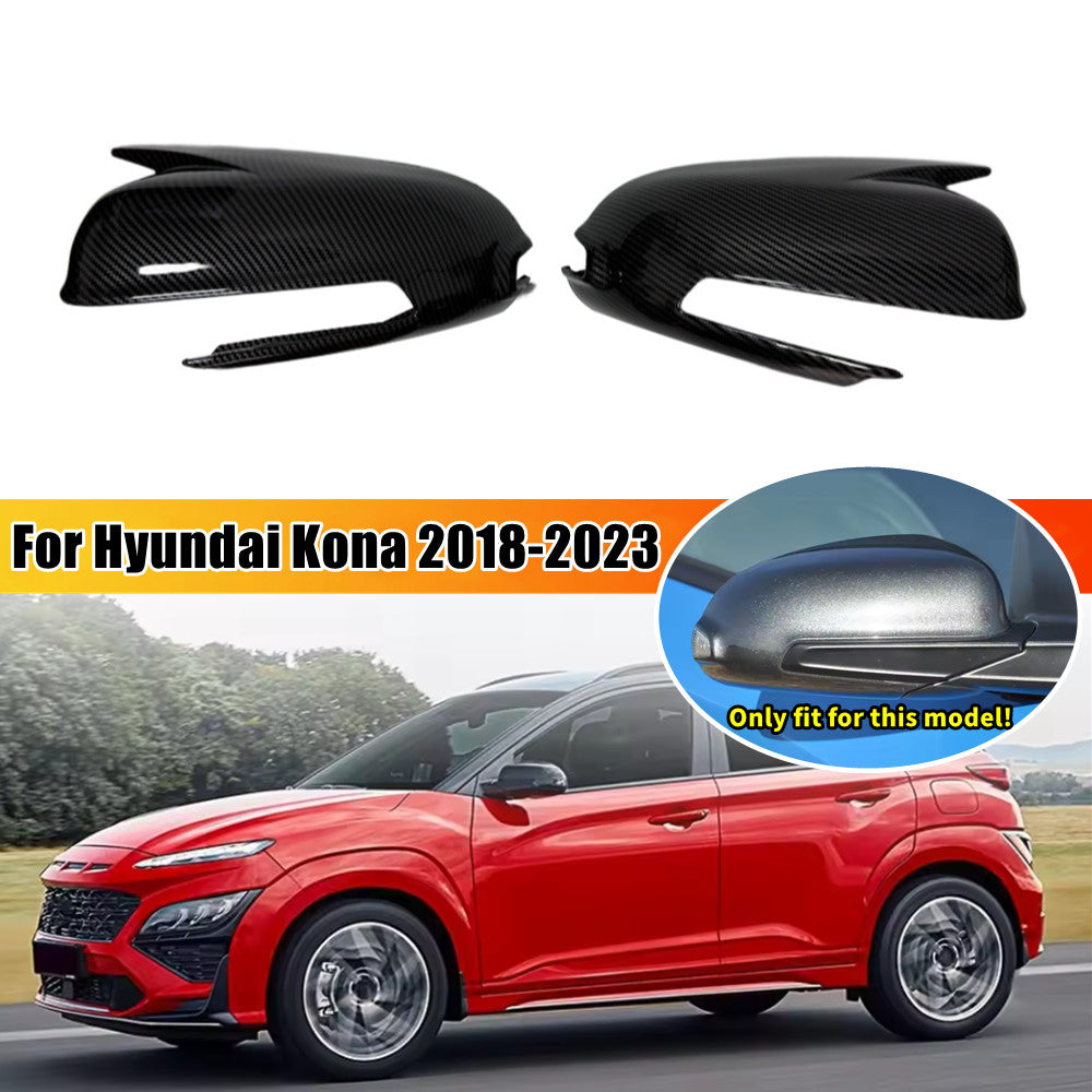 For Hyundai Kona 2018-2023 Car Rearview Side Mirror Cover Wing Cap Exterior Door