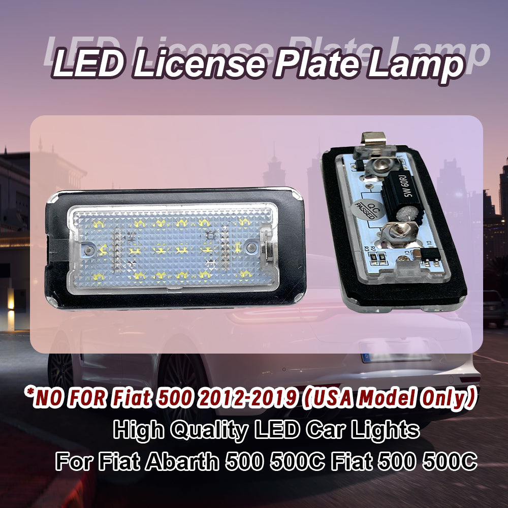 2Pieces Canbus White SMD LED Number License Plate Light For Fiat 500 500C Fiat A