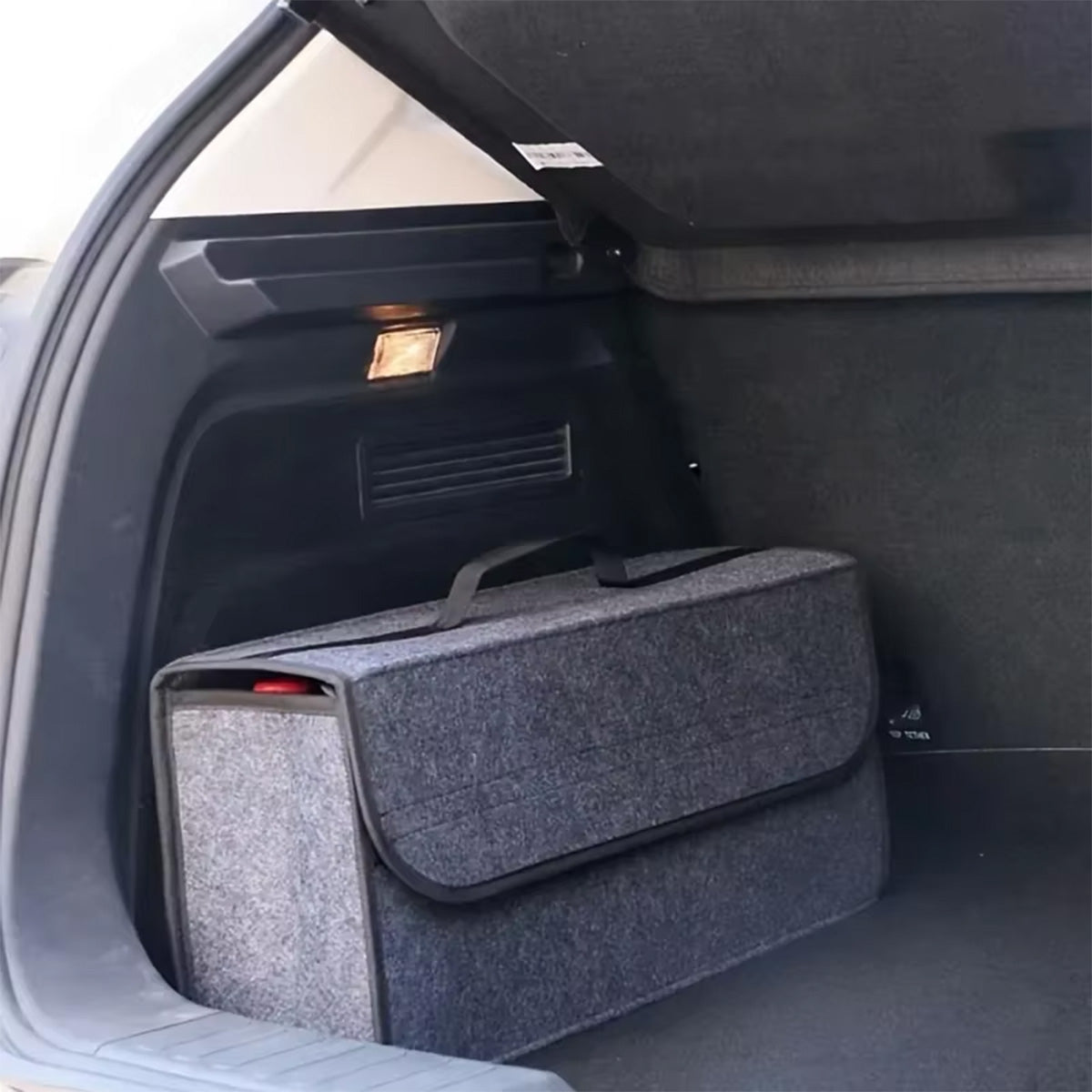 1PC Dark gray car felt storage box car storage bag enlarged and thickened soft f