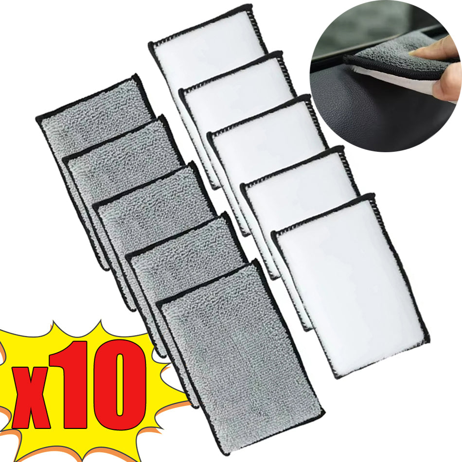 Soft Microfiber Scrubbing Sponge Car Leather Cleaning Microfiber Towel Auto Wax