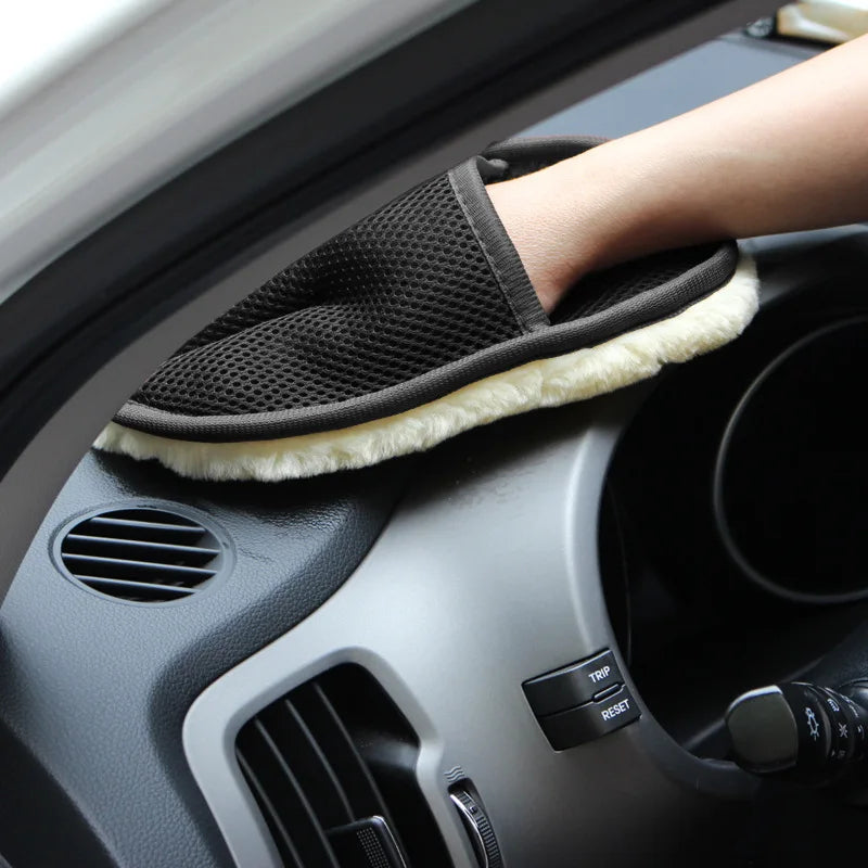 Car Cleaning Brush Cleaner Wool Soft Car Washing Gloves Cleaning Brush Motorcycl