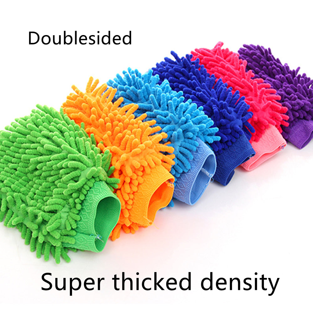 Microfiber Car Wash Double Sided Chenille Auto Gloves Ultra Absorbent Wash Super