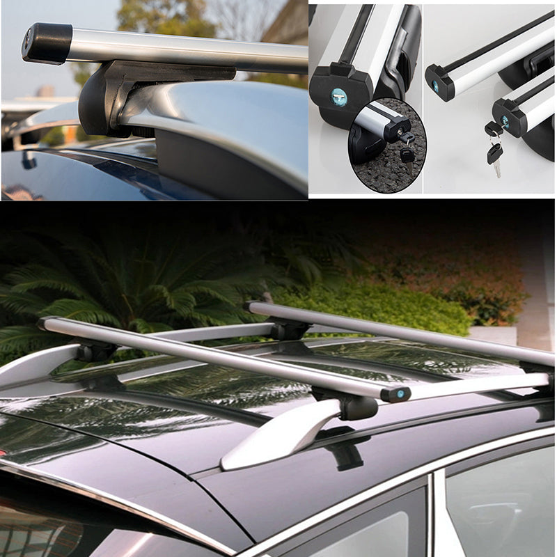 Universal 135CM Car Roof Racks Cross Bars Crossbars 150 330LBS For Car With Side