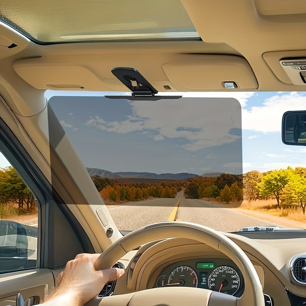 1pc Large Polarized Car Sun Visor Extender with UV400 Protection & Secure Buckle