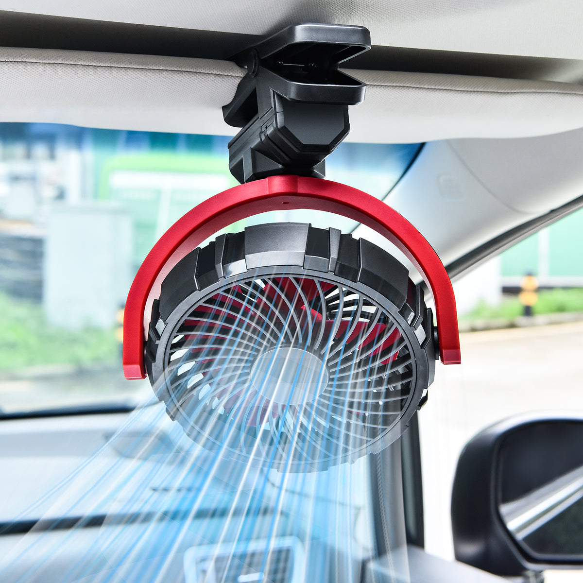 Hipacool Car Cooling Clamp Fan 2000mAh USB Rechargeable Fan Burshless Cooler 900