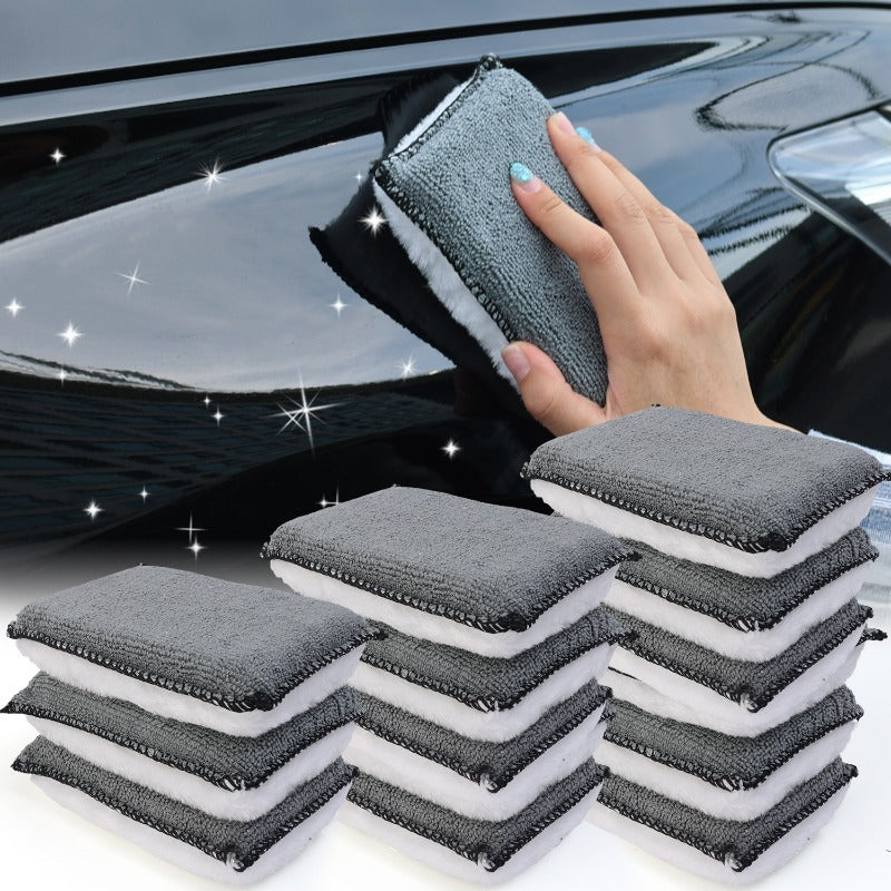 1/3/10Pcs Car Cleaning Microfiber Sponge Auto Interior Fleece Scrubbing Towel fo