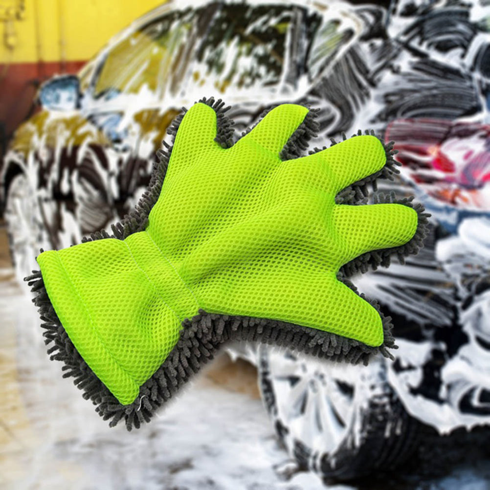 5-Finger Soft Car Washing Gloves Cleaning Brush for Car and Motorbike Washing Dr