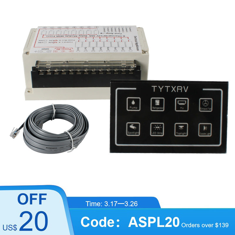 Touch Control Panel Caravan Accessories 12V Camper Motorhome Control System