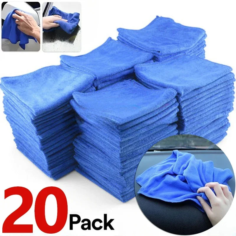 1-20Pcs Microfiber Towels Car Wash Drying Cloth Towel Household Cleaning Cloths